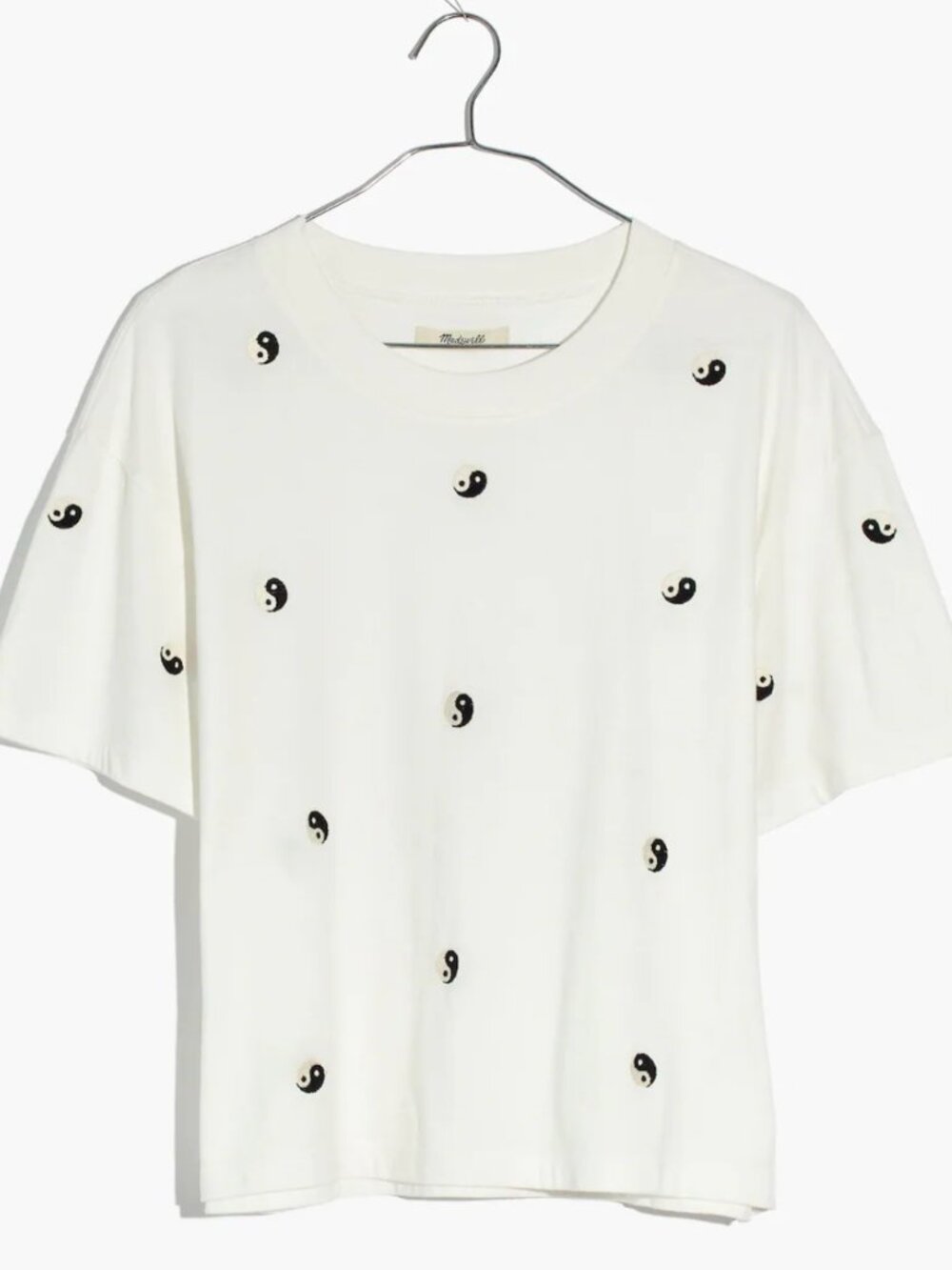 Madewell Embroidered Yin-Yang Easy Crop Tee Medium